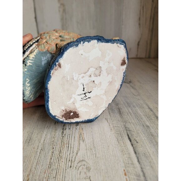 Vintage big eyed owl bird plaster unique bird xmas home decor figure - Picture 10 of 10